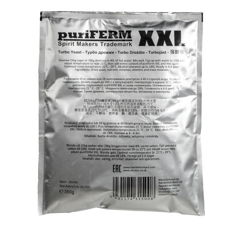 Turbo yeast alcohol "PuriFerm XXL" (350 gr) в Нижнем Новгороде